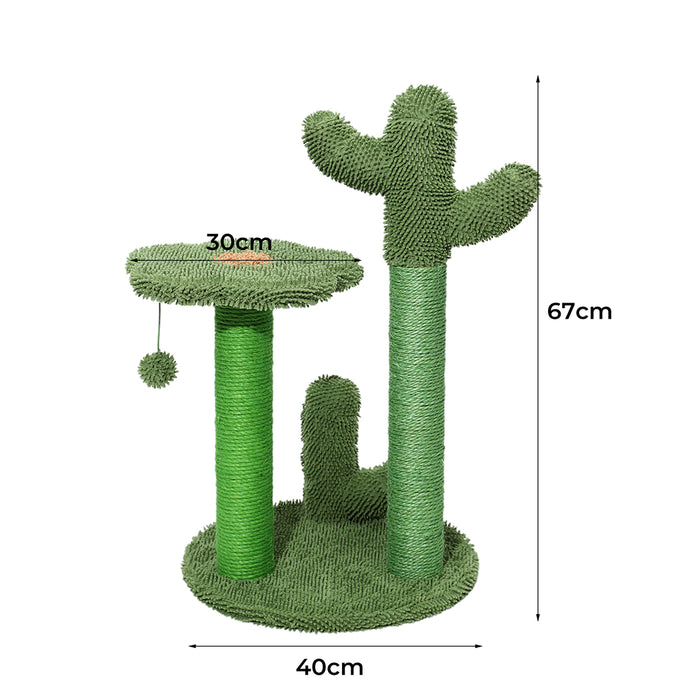 Pawzee Ultimate Cactus 2 Tier Cat Tree Scratching Post Condo Tower