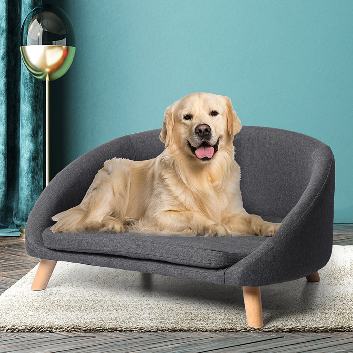 Pawzee 107cm Luxury Pet Sofa Chaise Lounge | Luxury Pet Bed in Grey