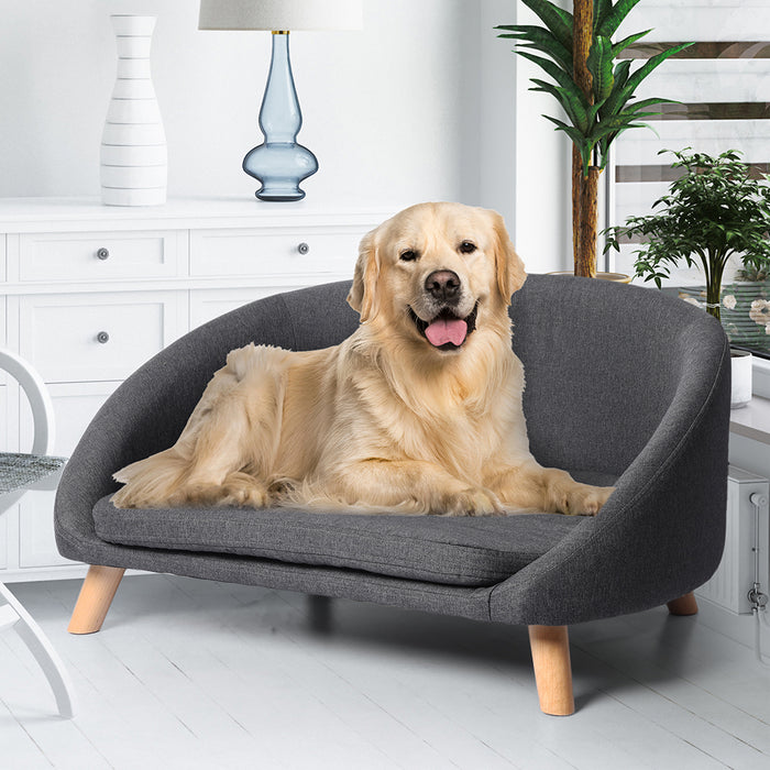 Pawzee 107cm Luxury Pet Sofa Chaise Lounge | Luxury Pet Bed in Grey