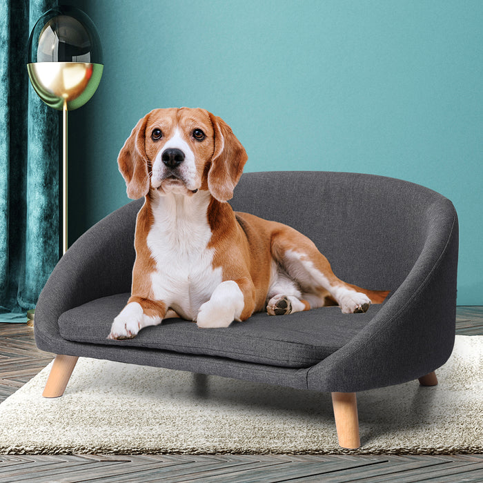 Pawzee 81cm Luxury Pet Sofa Chaise Lounge | Luxury Pet Bed in Grey