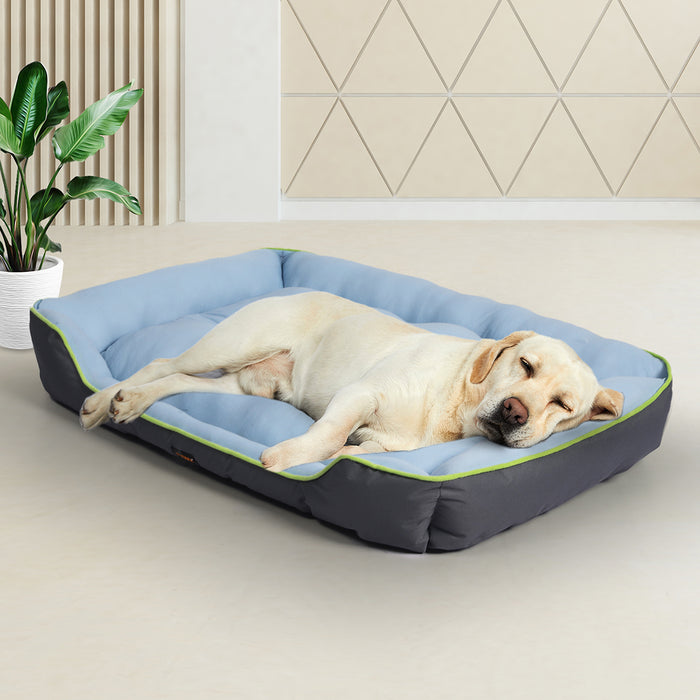 Pawzee Soft Comfy Cooling Sofa Pet Bed | Cotton Filled Dog Bed - Grey Large