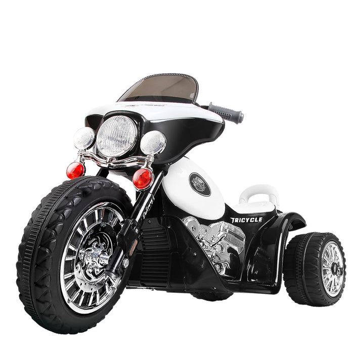 Funzee Kids Ride On Electric Chopper Bike with Lights | Kids Battery Operated Ride On Bike in White