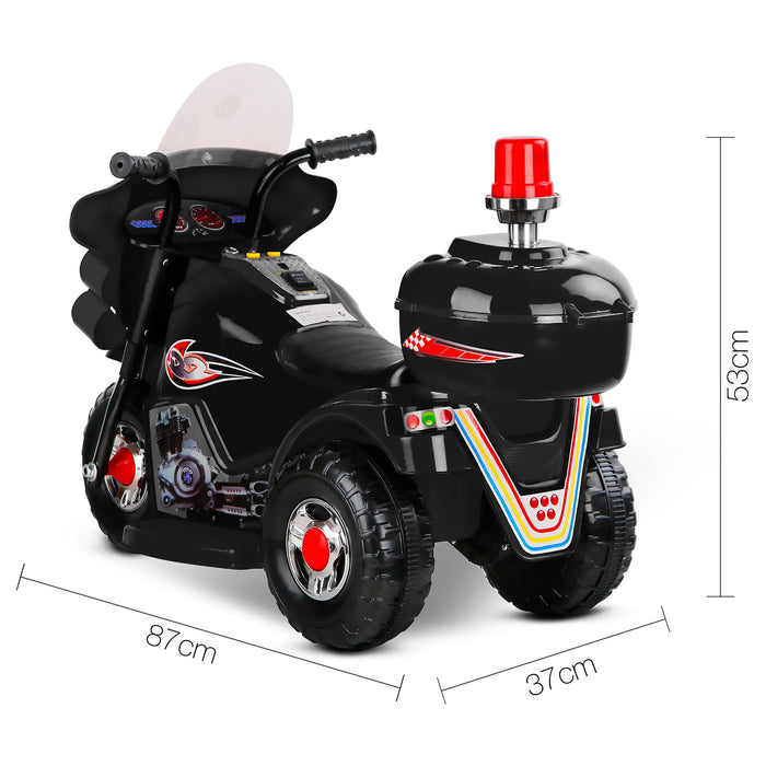 Funzee Kids Ride On Electric Motorbike with Lights | Kids Battery Operated Ride On Bike In Black