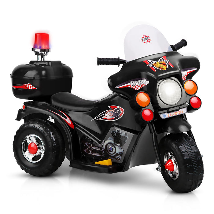 Funzee Kids Ride On Electric Motorbike with Lights | Kids Battery Operated Ride On Bike In Black