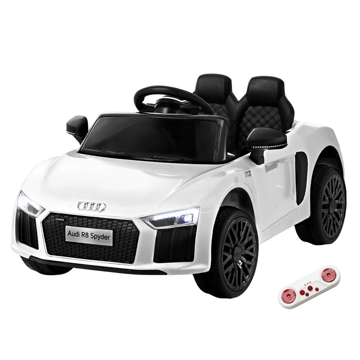 Funzee Kids Ride On Electric Audi R8 Licensed Car | Audi Electric Toy Sports Cars 12V Battery White