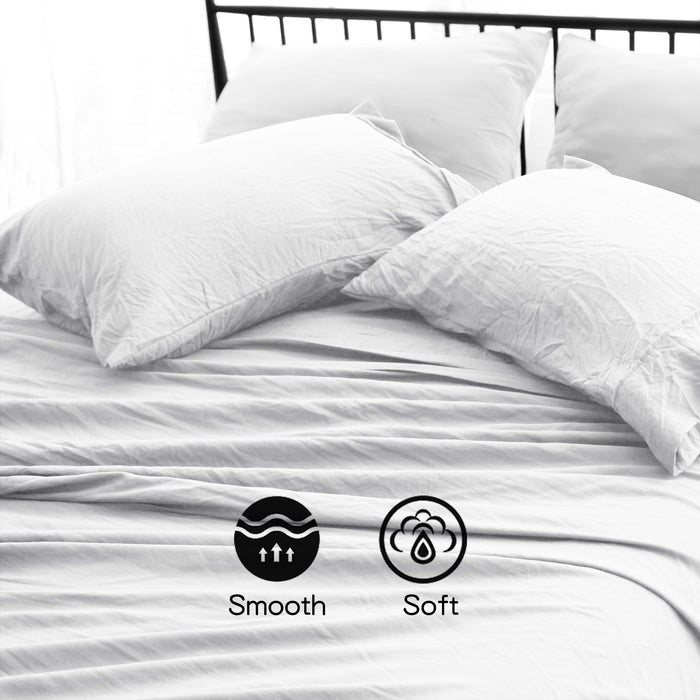 Ramesses Soft Pebble Wash Sheet Set | Vintage Wash Breathable Sheets | 5 Sizes - 5 Colours