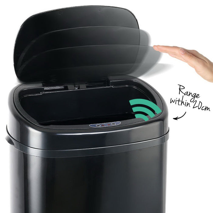 Automa 58L Black Motion Sensor Rubbish Bin | Hands Free Rubbish Bins