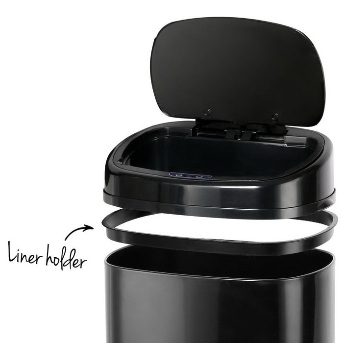 Automa 58L Black Motion Sensor Rubbish Bin | Hands Free Rubbish Bins