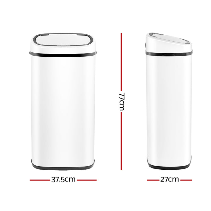 Automa 68L White Motion Sensor Rubbish Bin | Hands Free Rubbish Bins