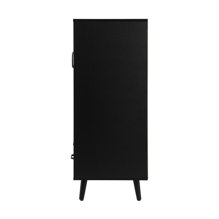 Noire Premio Black Sideboard Cabinet with Glass Doors and And Storage Shelves | 2 Models