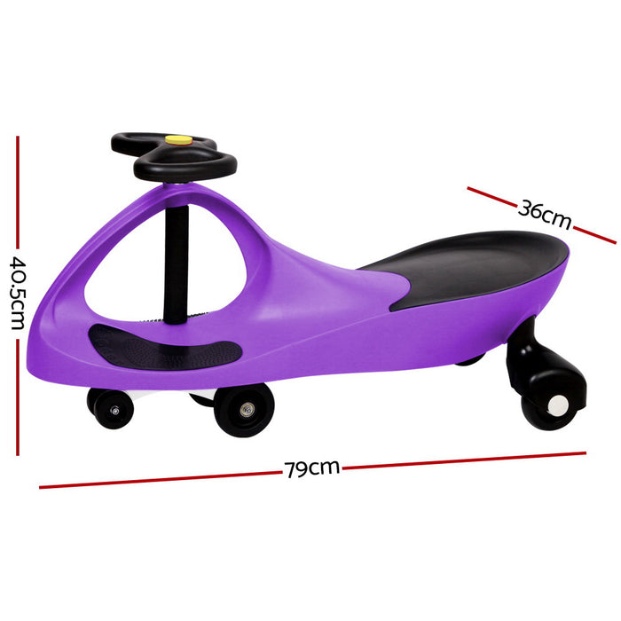 Funzee Kids Ride on Swing Car| Childrens Fun Wiggle Ride on Scooter Car in Purple