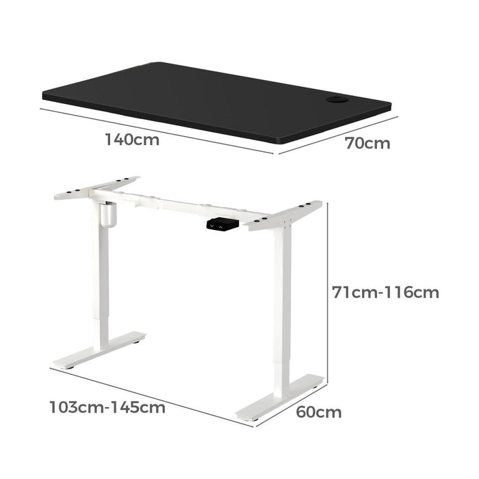 Sconza Deluxe 71-116cm Electric Adjustable Standing Desk | Motorised Office Desk with USB | 3 Frame Colours - 4 Table Choices