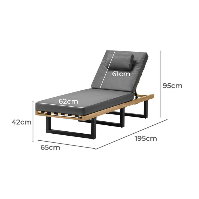 Aquino Sol Outdoor Cushioned Pool Loungers | Modern Adjustable Quality Day Bed Sun Loungers | 2 Colours