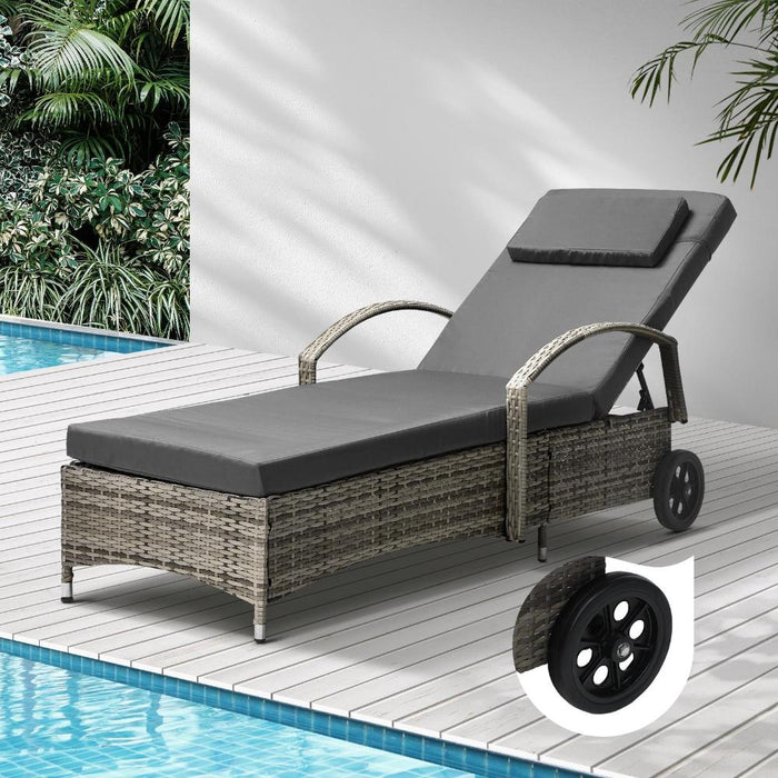 Milan High Quality Rattan Sun Lounger Day Bed | Adjustable Wicker Patio Pool Lounger | 2 Colours - 3 Models