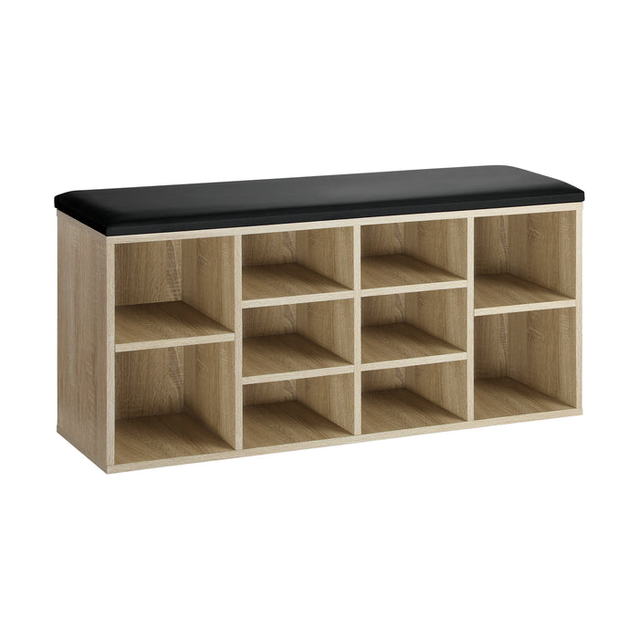 Mia Padded Seat Shoe Storage Bench | Handy Shoe Storage Cabinet by Oikiture