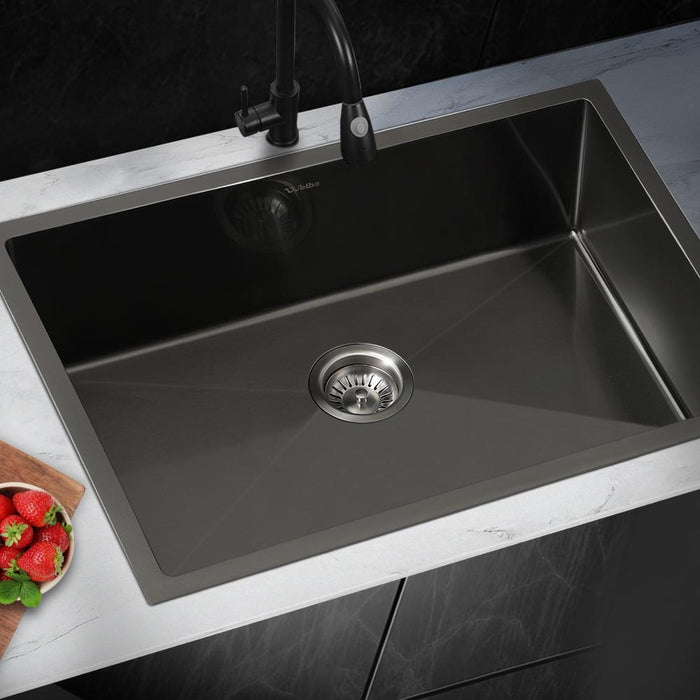 Super High Quality Stainless Steel Kitchen Sink in Black or Silver Finish | Kitchen Laundry Steel Sinks |  Single or Double Bowl