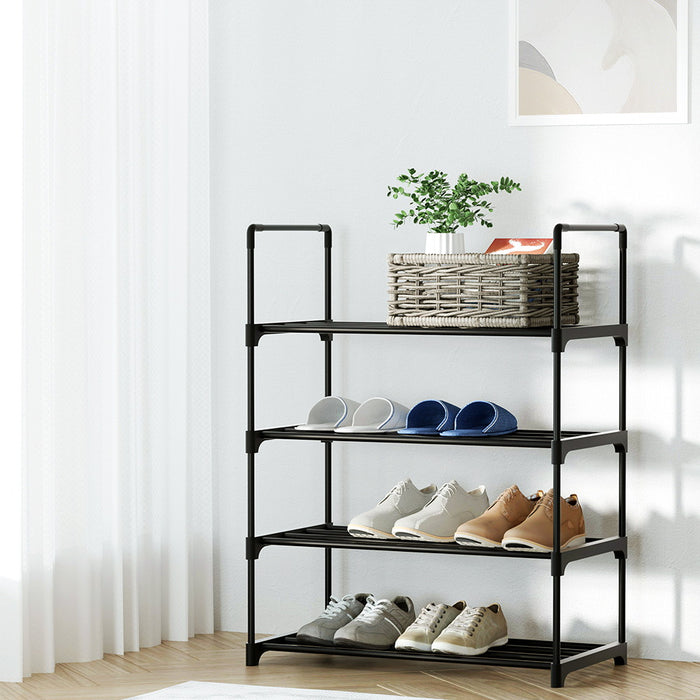 Milano Stackable 4 Tier 55cm Shoe Storage Rack | 12 Pair Elegant Shoe Storage Stand