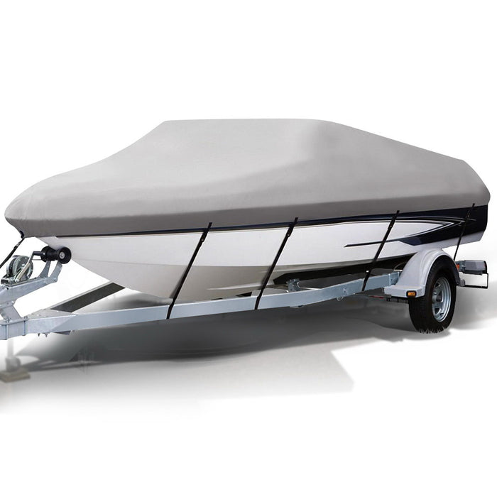 Heavy Duty Adjustable 4.8m - 5.6m Waterproof Boat Cover - Grey