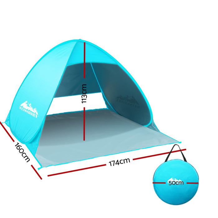 3 Person Easy Pop Up Beach Shade UV Resistance Tent | Camping Beach Shelter Tent