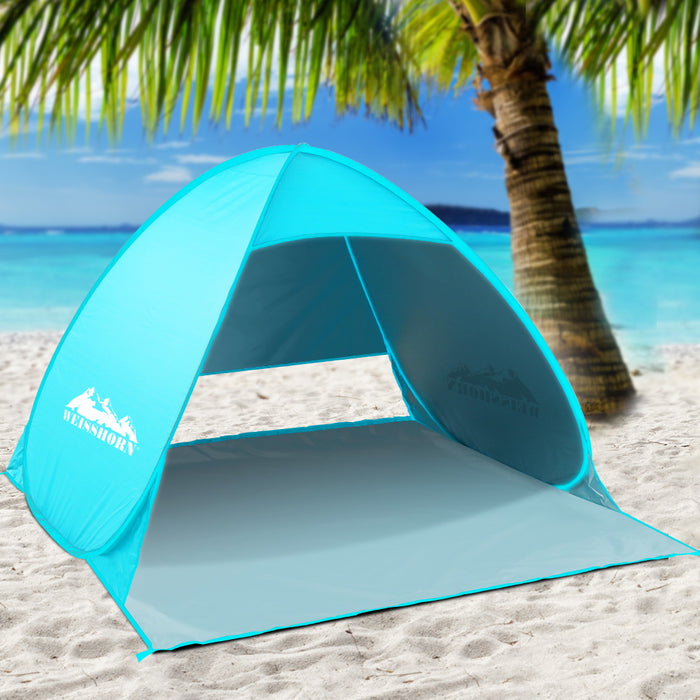 3 Person Easy Pop Up Beach Shade UV Resistance Tent | Camping Beach Shelter Tent