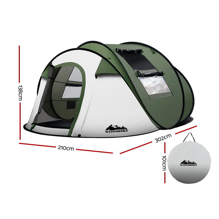 4-5 Person Instant Pop Up Camping Tent | Family Beach Dome Tent