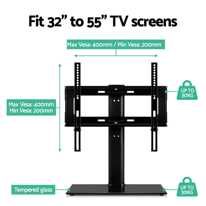 32" to 55" Table Top Swivel Mounted TV Stand | TV Mounting Bracket Stand