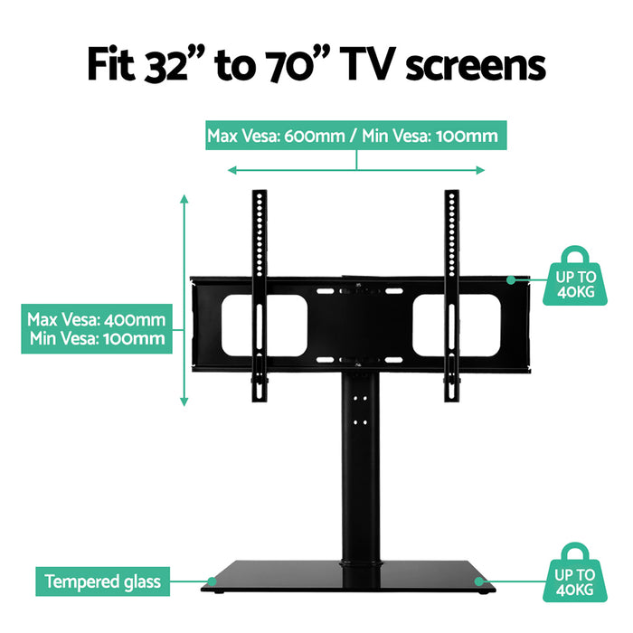 32" to 70" Table Top Swivel Mounted TV Stand | TV Mounting Bracket Stand