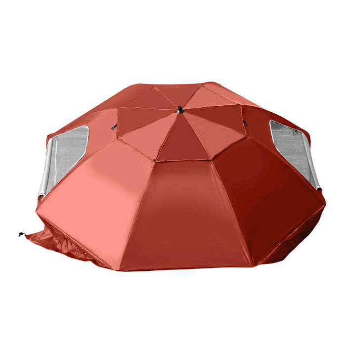 2.33M Large Beach Umbrella | UV Protected Beach Shelter and Beach Shade in Red