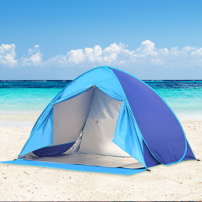 3 Person Pop Up Beach Tent | Camping Hiking Sun Shade Shelter by Mountainview