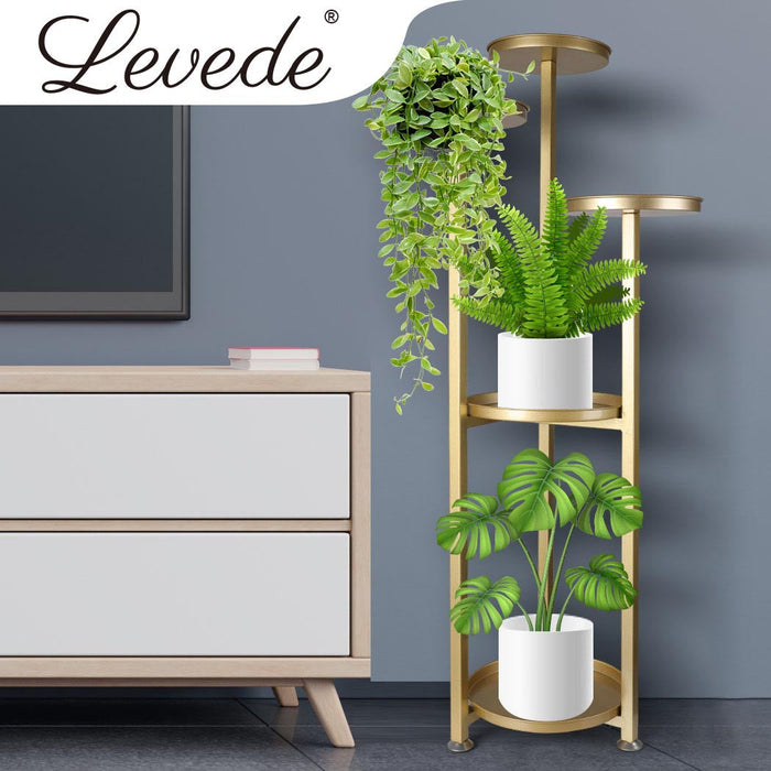 Natura 5 Tier High Quality Metal Plant Stand | Flower Pot Shelves and Stand Display | 2 Sizes - 5 Colours