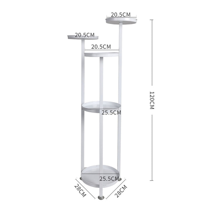 Natura 5 Tier 120cm Metal Plant Stand | Flower Pot Shelves and Stand in White