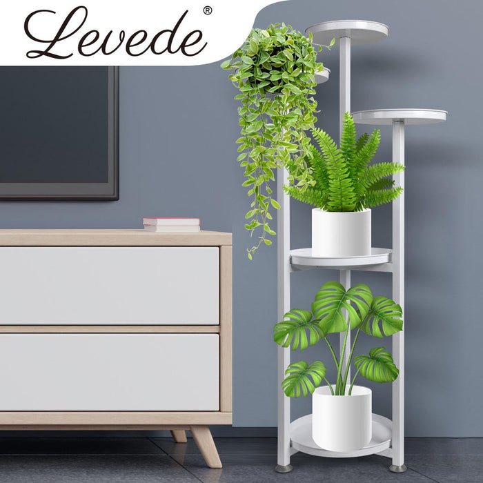 Natura 5 Tier High Quality Metal Plant Stand | Flower Pot Shelves and Stand Display | 2 Sizes - 5 Colours