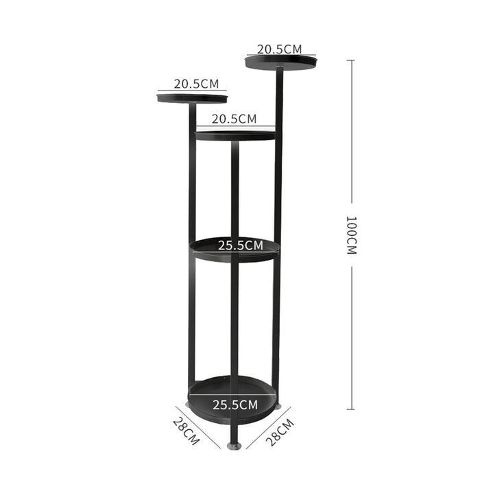 Natura 5 Tier 100cm Metal Plant Stand | Flower Pot Shelves and Stand in Black