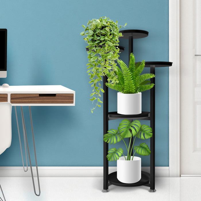 Natura 5 Tier 100cm Metal Plant Stand | Flower Pot Shelves and Stand in Black