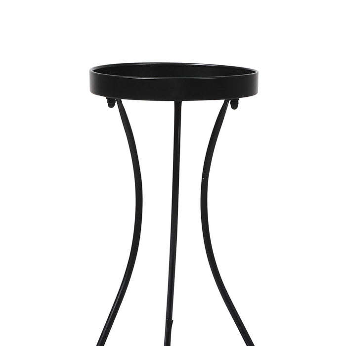 Natura Rose II 2 Tier Metal Plant Stand | Flower Pot Shelves and Stand in Black