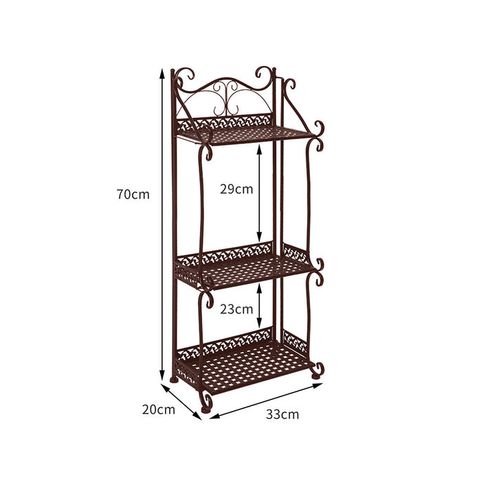 Natura X 3 Tier Metal Plant Stand | Flower Pot Shelves and Stand in Bronze