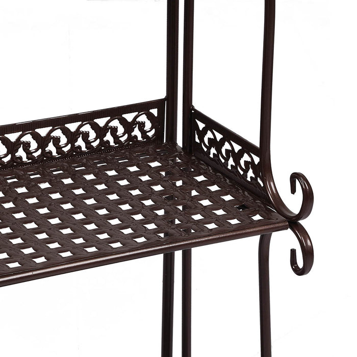 Natura X 3 Tier Metal Plant Stand | Flower Pot Shelves and Stand in Bronze