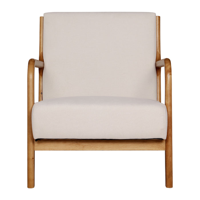 Nora Scandi Soft Fabric Lounge Armchair | Premium Soft Accent Chair Beige