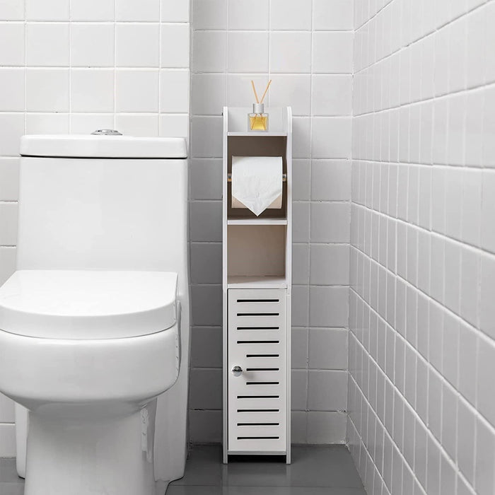Sierra 76cm Wooden Bathroom Toilet Paper Roll Holder and Storage in White