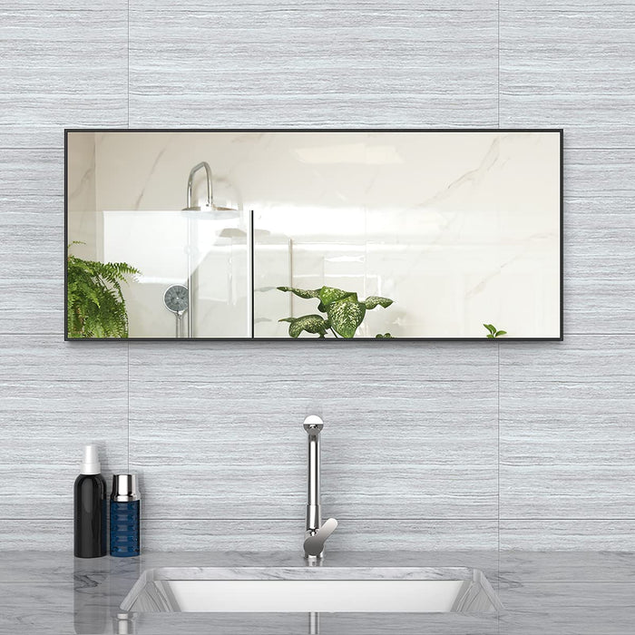 Set of Two Glamor 80x34cm Horizontal or Vertical Hung Mirrors | Premium Bedroom or Bathroom Mirror