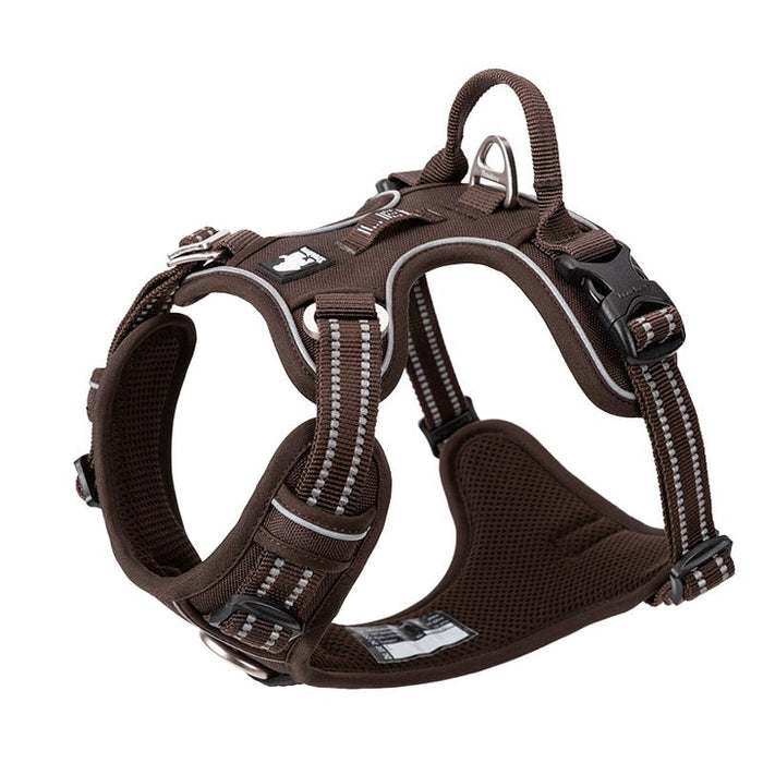 Large Pet Friendly No Pull Dog Harness Brown