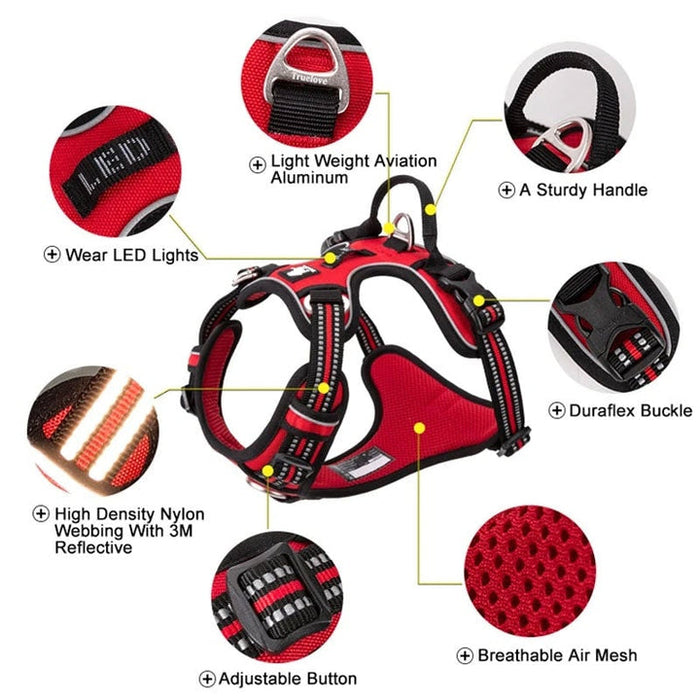 Medium Pet Friendly No Pull Dog Harness Red