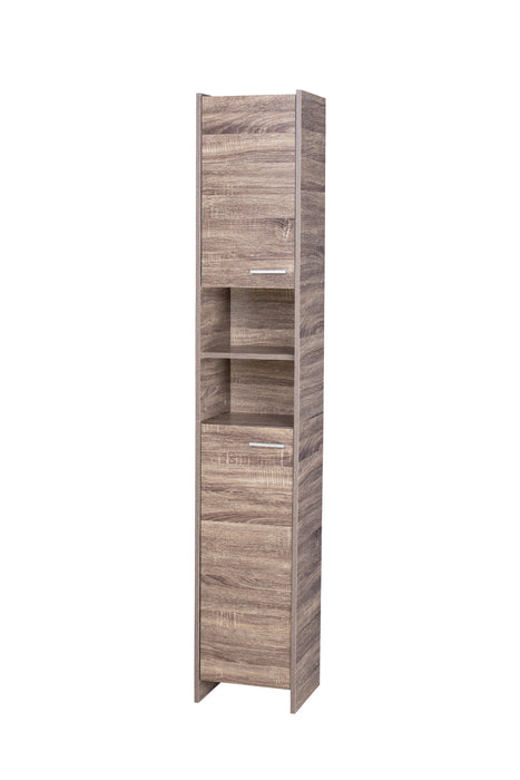 Sierra 191cm Slim Bathroom Tallboy Cabinet With Multiple Storage in Walnut