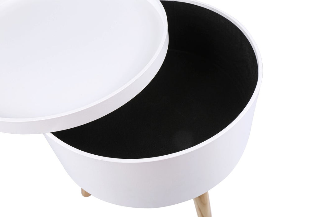 Set of 2 Miki Modern Tray Top Bedside Table Side Tables in White