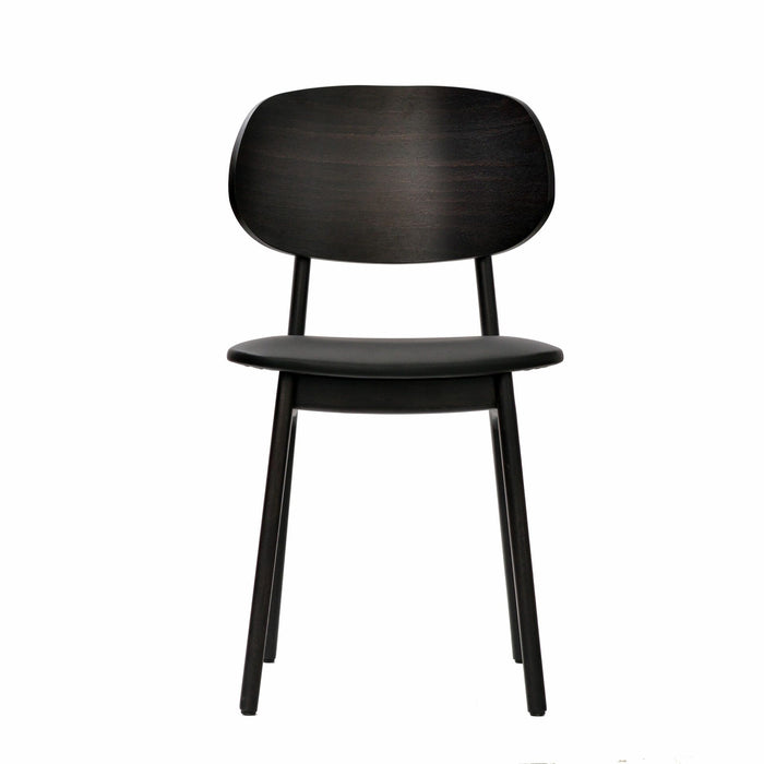 Premium Made in Europe Black Dolaro Chair in Wenge Frame