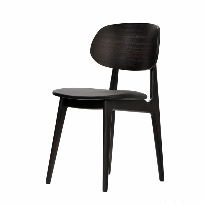 Premium Made in Europe Black Dolaro Chair in Wenge Frame