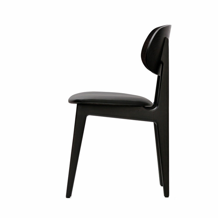 Premium Made in Europe Black Dolaro Chair in Wenge Frame