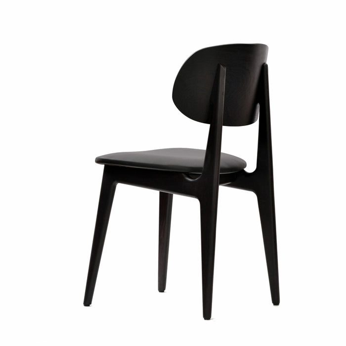 Premium Made in Europe Black Dolaro Chair in Wenge Frame