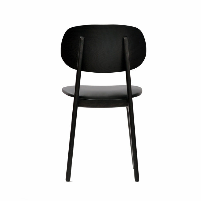 Premium Made in Europe Black Dolaro Chair in Wenge Frame