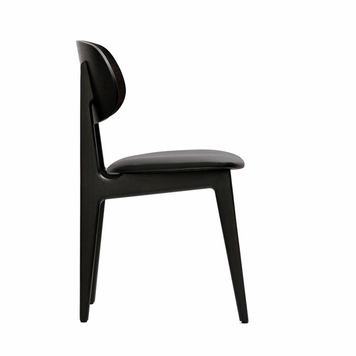 Premium Made in Europe Black Dolaro Chair in Wenge Frame